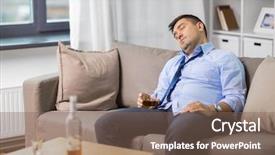  Presentation with alcohol addiction - Beautiful PPT layouts featuring alcoholism alcohol addiction and people backdrop and a violet colored foreground