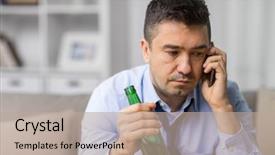  Presentation with alcohol addiction - PPT layouts enhanced with alcoholism alcohol addiction and people background and a mint green colored foreground