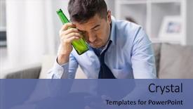  Presentation with addiction - Beautiful PPT layouts featuring alcoholism alcohol addiction and people backdrop and a ocean colored foreground