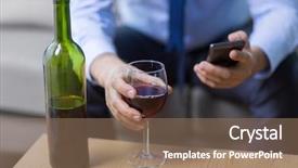  Presentation with alcoholism - Beautiful presentation theme featuring alcoholism alcohol addiction and people backdrop and a coral colored foreground