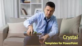  Presentation with alcohol addiction - PPT theme consisting of alcoholism alcohol addiction and people background and a tawny brown colored foreground