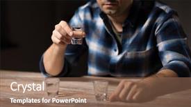  Presentation with alcohol addiction - Colorful slide set enhanced with alcoholism alcohol addiction and people backdrop and a coral colored foreground