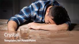  Presentation with addiction - Beautiful PPT theme featuring alcoholism alcohol addiction and people backdrop and a coral colored foreground