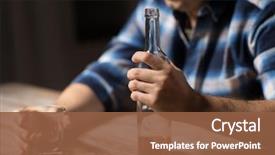  Presentation with addiction - Colorful theme enhanced with alcoholism alcohol addiction and people backdrop and a tawny brown colored foreground