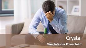  Presentation with alcohol addiction - PPT layouts consisting of alcoholism alcohol addiction and people background and a violet colored foreground