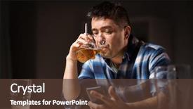  Presentation with alcohol addiction - Audience pleasing slide deck consisting of alcoholism alcohol addiction and people backdrop and a tawny brown colored foreground