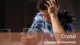  Presentation with addiction - PPT theme featuring alcoholism alcohol addiction and people background and a tawny brown colored foreground