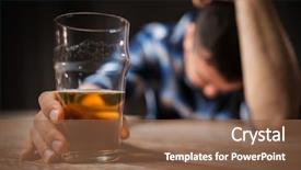  Presentation with alcohol addiction - Slide deck enhanced with alcoholism alcohol addiction and people background and a tawny brown colored foreground