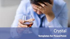  Presentation with alcohol addiction - Slide set consisting of alcoholism alcohol addiction and people background and a ocean colored foreground