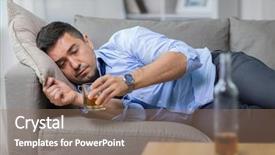  Presentation with alcohol addiction - Colorful PPT theme enhanced with alcoholism alcohol addiction and people backdrop and a coral colored foreground