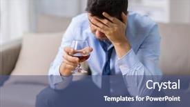  Presentation with alcohol addiction - Slide set enhanced with alcoholism alcohol addiction and people background and a ocean colored foreground