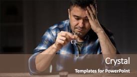  Presentation with alcohol addiction - Beautiful presentation theme featuring alcoholism alcohol addiction and people backdrop and a violet colored foreground