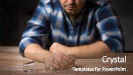  Presentation with alcohol addiction - Colorful presentation theme enhanced with alcoholism alcohol addiction and people backdrop and a tawny brown colored foreground