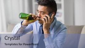  Presentation with alcohol addiction - Theme having alcoholism alcohol addiction and people background and a teal colored foreground