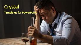  Presentation with alcohol addiction - Slide set consisting of alcoholism alcohol addiction and people background and a wine colored foreground