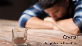  Presentation with alcohol addiction - Beautiful PPT layouts featuring alcoholism alcohol addiction and people backdrop and a coral colored foreground