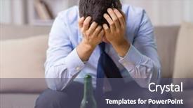  Presentation with alcohol addiction - Theme consisting of alcoholism alcohol addiction and people background and a dark gray colored foreground