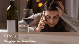  Presentation with alcohol addiction - Presentation theme featuring alcoholism-alcohol-addiction-and-people background and a coral colored foreground