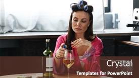  Presentation with alcoholism - Colorful PPT theme enhanced with alcoholism-problem-concept-sad-middle backdrop and a tawny brown colored foreground