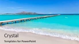  Presentation with spain - Cool new slide deck with alcudia bay in mallorca balearic backdrop and a light gray colored foreground