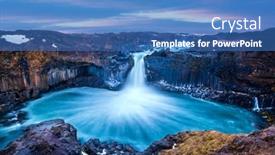  Presentation with misty - Slide deck with aldeyjarfoss-falls-at-sunrise-shows background and a teal colored foreground