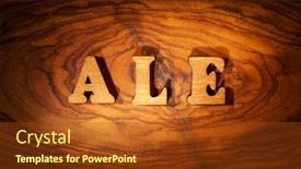  Presentation with ale - PPT theme enhanced with ale-word-inscription-by-wooden background and a tawny brown colored foreground