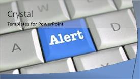  Presentation with alert - Slide deck enhanced with alert-computer-key background and a light gray colored foreground