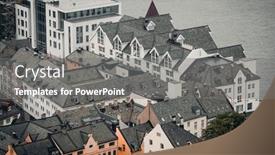  Presentation with rainy day - Colorful theme enhanced with alesund-roofs-overview-in-rainy backdrop and a gray colored foreground