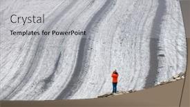  Presentation with switzerland - PPT theme having aletsch-glacier-in-bernese-oberland background and a light gray colored foreground