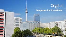  Presentation with german - Colorful PPT theme enhanced with alex - television tower german fernsehturm seen backdrop and a teal colored foreground