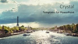  Presentation with eiffel tower paris france - Amazing slide set having alexander-iii-bridge-and-eiffel backdrop and a light blue colored foreground