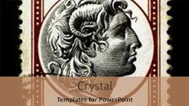  Presentation with stamp - Beautiful presentation theme featuring alexander-the-great-on-greek backdrop and a coral colored foreground