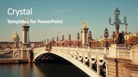  Presentation with paris france - Presentation theme consisting of alexandre iii bridge and napoleon background and a seafoam green colored foreground