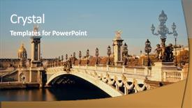  Presentation with paris france war - PPT theme featuring alexandre iii bridge and napoleon background and a light blue colored foreground