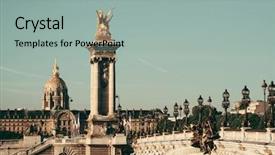  Presentation with paris france - Theme having bridge and napolean's tomb background and a mint green colored foreground