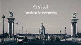  Presentation with paris france - Slide set featuring bridge and napolean's tomb background and a gray colored foreground