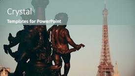  Presentation with eiffel tower paris france - Audience pleasing theme consisting of alexandre-iii-bridge-statue backdrop and a gray colored foreground