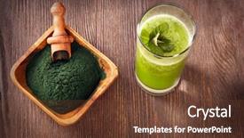  Presentation with spirulina - Colorful PPT theme enhanced with food bacteria - green smoothie with spirulina backdrop and a tawny brown colored foreground