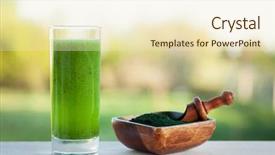  Presentation with bacteria - Theme featuring nutrition bacteria - green smoothie with spirulina background and a lemonade colored foreground