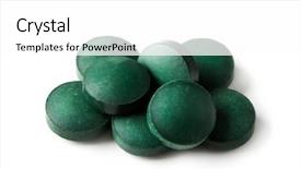  Presentation with spirulina - PPT theme having spirulina tablets isolated background and a white colored foreground