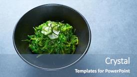  Presentation with sea cucumber - Cool new PPT theme with algae salad with cucumber sesame backdrop and a teal colored foreground