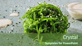  Presentation with algae - Colorful slide set enhanced with algaes - asian menu salad with algae backdrop and a tawny brown colored foreground