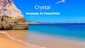  Presentation with algarve - Slide set featuring algarve-beach-with-turquoise-water background and a gray colored foreground