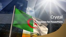  Presentation with national - Presentation enhanced with algeria national flag against low background and a  colored foreground