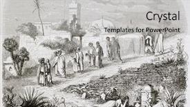  Presentation with create - Cool new slide deck with algerian burial old illustration created backdrop and a light gray colored foreground