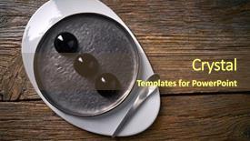  Presentation with molecular - Colorful slide deck enhanced with alginate - molecular cuisine concept spheritions black backdrop and a tawny brown colored foreground