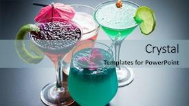  Presentation with caviar - Cool new slides with alginate - molecular mixology - four cocktail backdrop and a light blue colored foreground