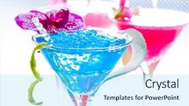  Presentation with molecular biology acid base - Colorful slide deck enhanced with alginate - molecular mixology - fresh cocktail backdrop and a  colored foreground