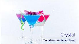  Presentation with molecular - Presentation consisting of alginate - molecular mixology - fresh cocktail background and a sky blue colored foreground