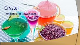  Presentation with caviar - Beautiful slide deck featuring alginate - molecular mixology - several cocktail backdrop and a sky blue colored foreground